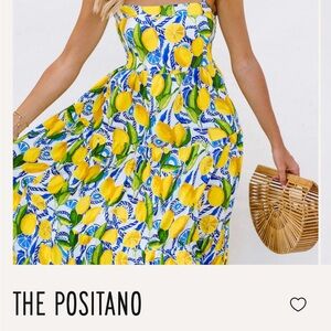 Kenny Flowers 'The Positano' Yellow Lemon Print Maxi Dress